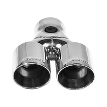 Load image into Gallery viewer, Flowmaster Flowmaster Exhaust Tip - 3 in. Dual Out Angle Cut - Fits 3 in. Tubing - Weld On - Side View