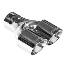 Load image into Gallery viewer, Flowmaster Flowmaster Exhaust Tip - 3 in. Dual Out Angle Cut - Fits 3 in. Tubing - Weld On - Detail View