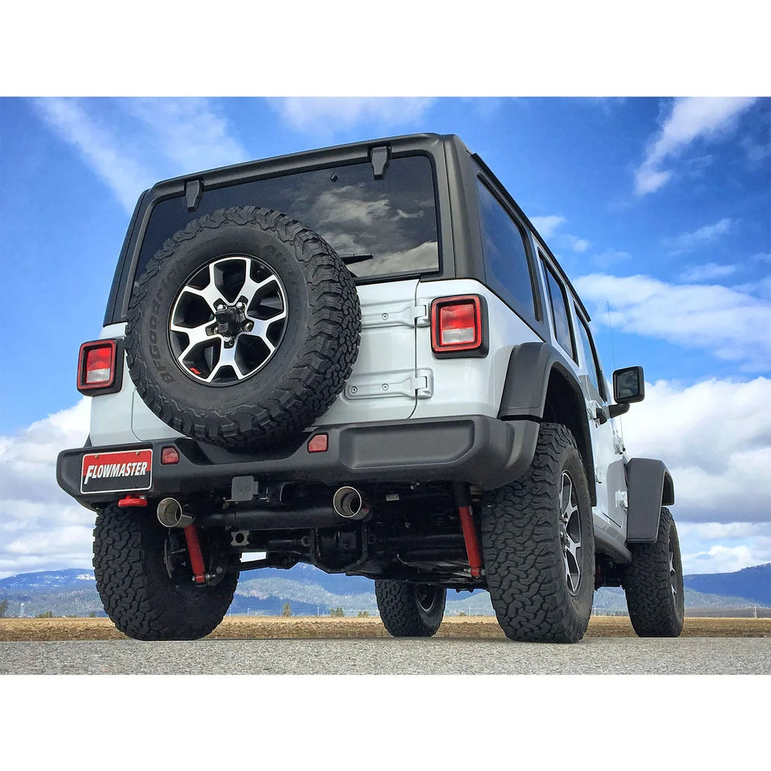 Flowmaster Force II Axle-Back Exhaust System fits 2018-2026 Jeep Wrangler - Installation View