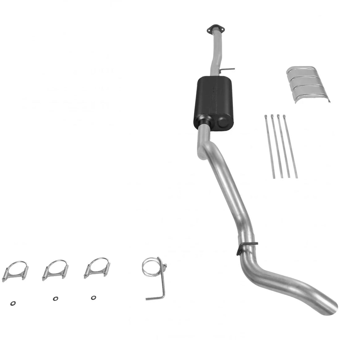 Flowmaster Force II Cat-back Exhaust System fits 1993-1995 Chevrolet C1500 / K1500 / GMC C1500 / K1500 - Side View