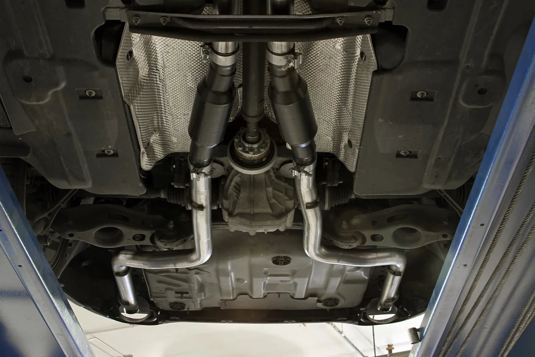 Flowmaster Outlaw Cat-back Exhaust System fits 2015-2023 Chrysler 300 / Dodge Charger - Installation View