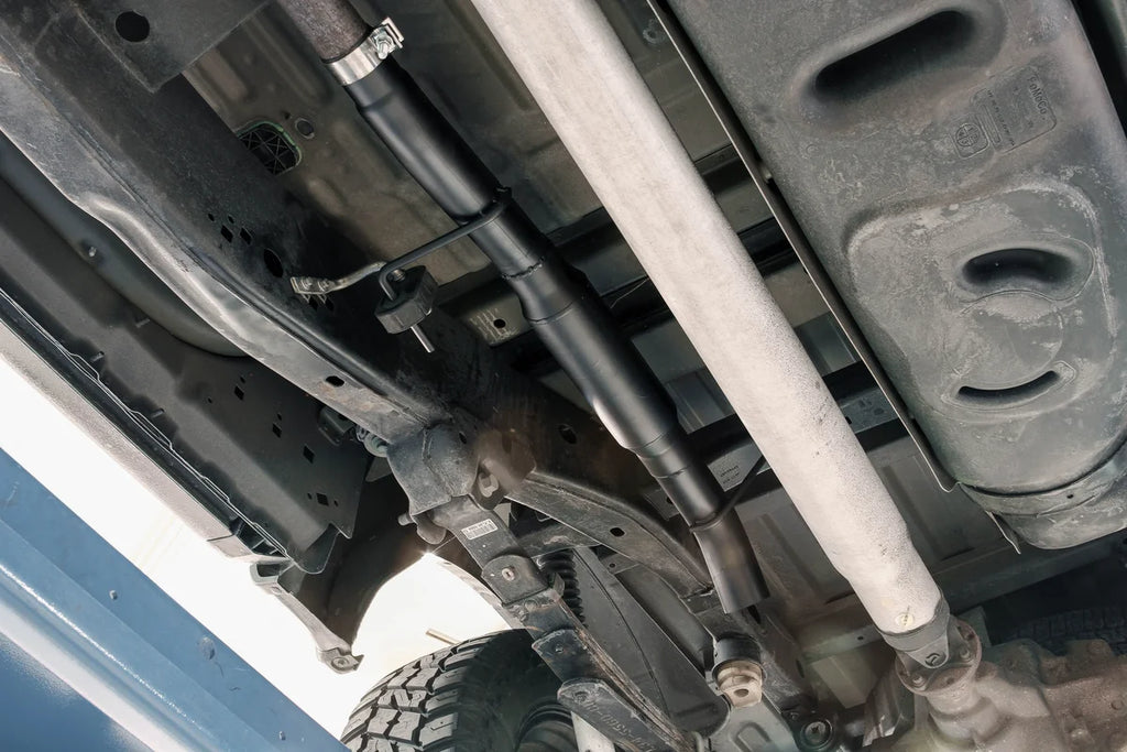Flowmaster Outlaw Extreme Cat-back Exhaust System fits 2015-2020 Ford F-150 - Installation View