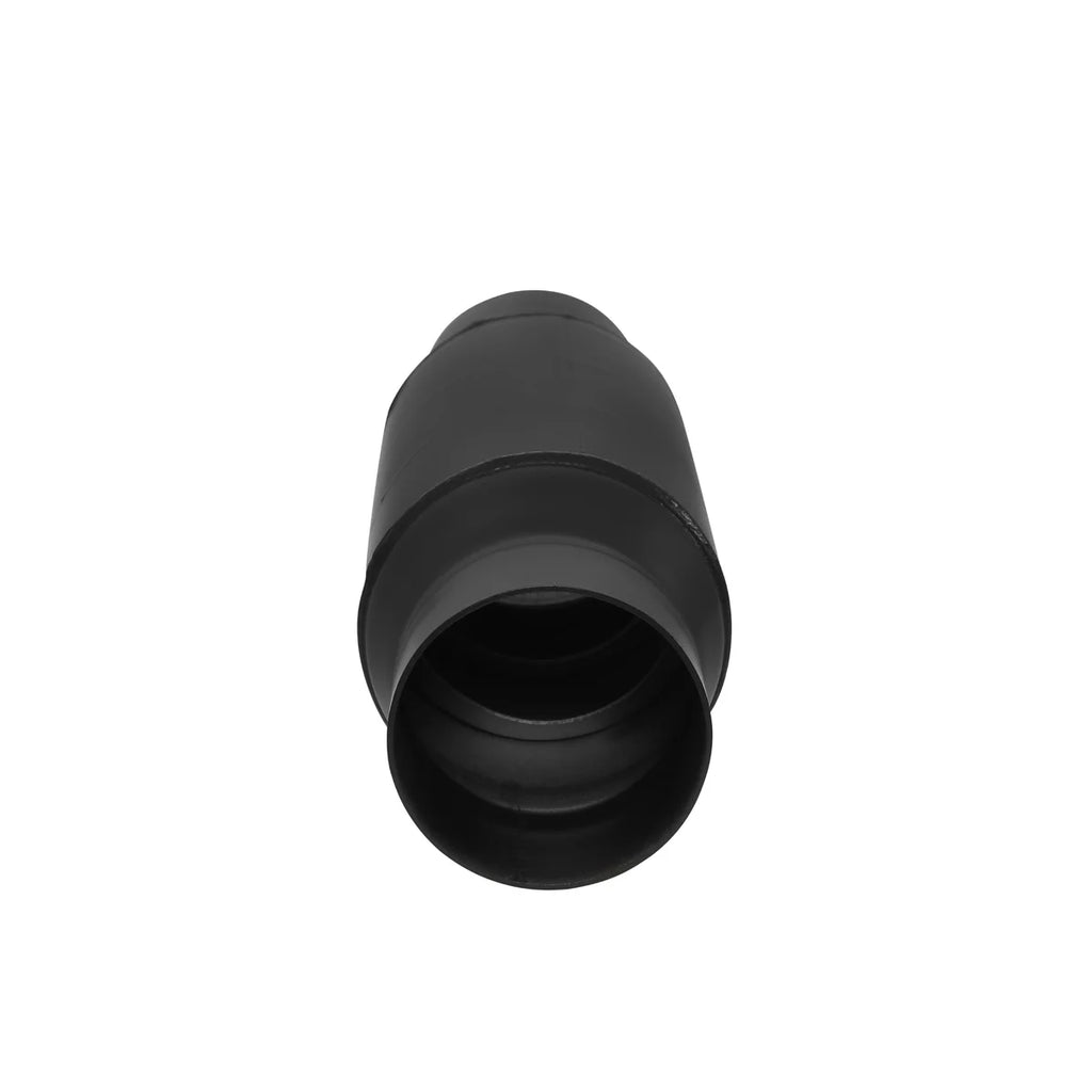 Flowmaster Outlaw Series Race Muffler - short - 3" Center In / 3" Center Out -Aggressive - Side View