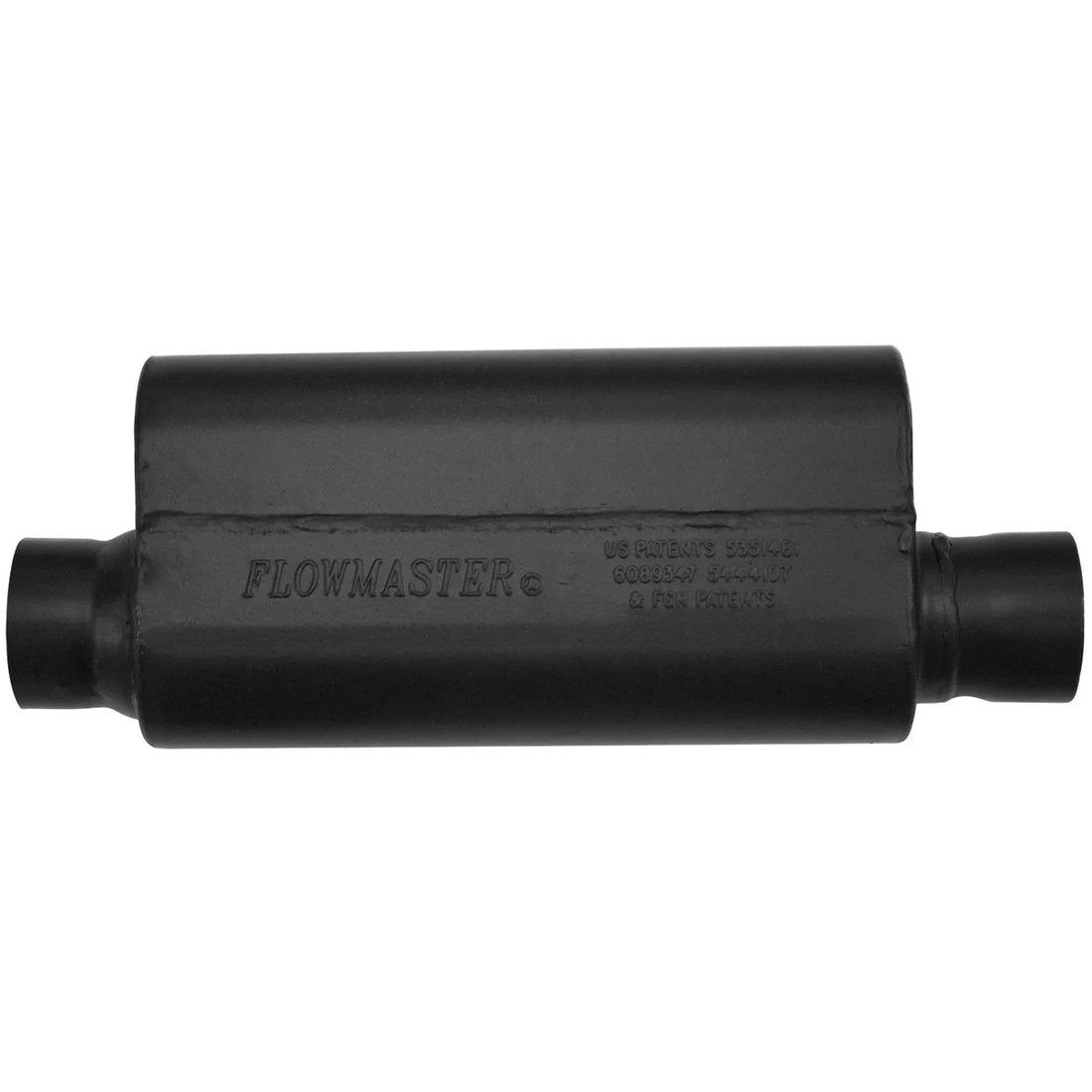 Flowmaster Resonator - Universal - 2.50 in. Offset In / 2.50 in. Offset Out - Side View