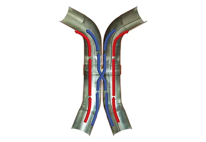 Flowmaster Scavenger Crossover Pipe Kit - 3.00 in. - universal 5-piece kit 409SS - Installation Diagram