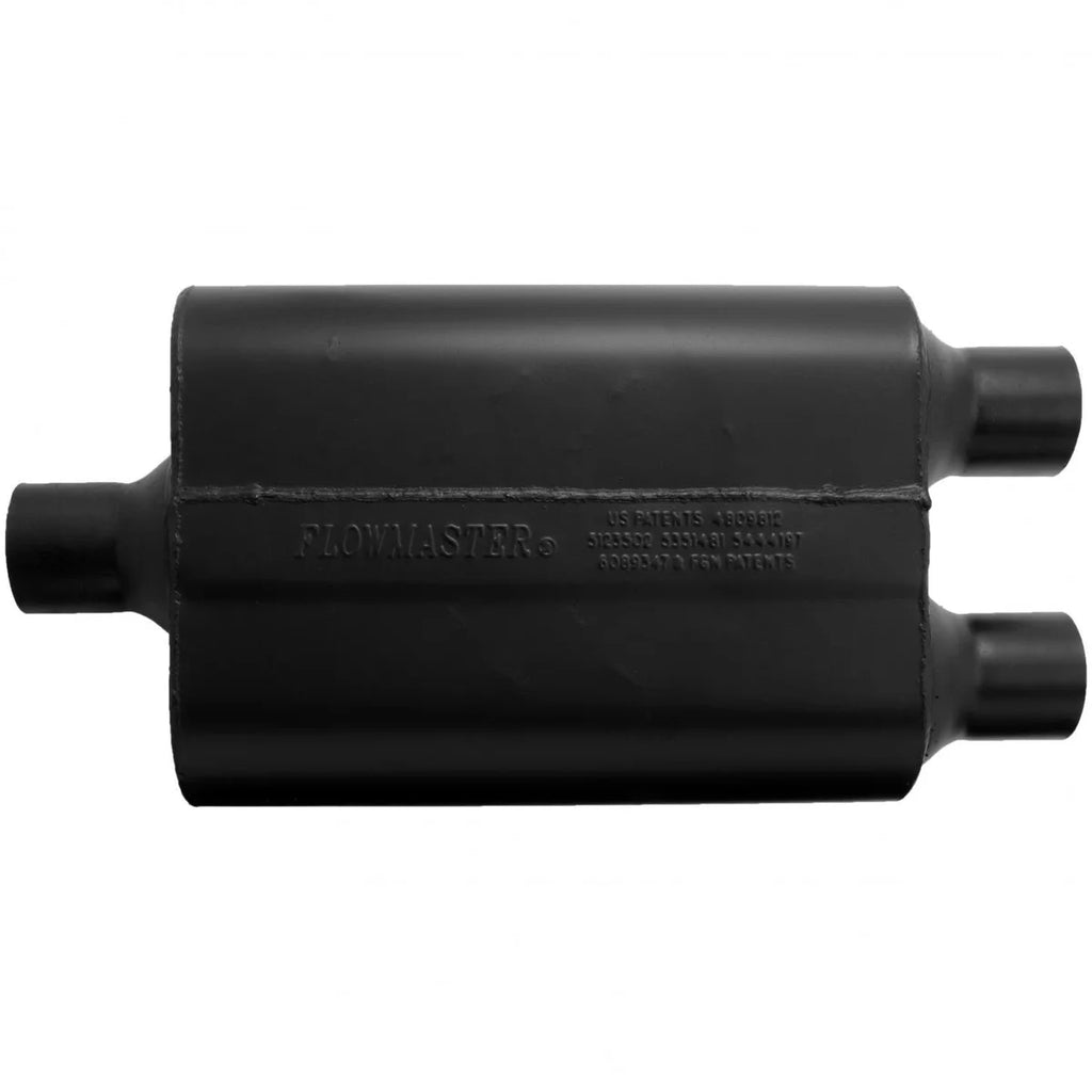 Flowmaster Super 44 - 2.25 Center In / 2.25 Dual Out - Aggressive Sound - Side View