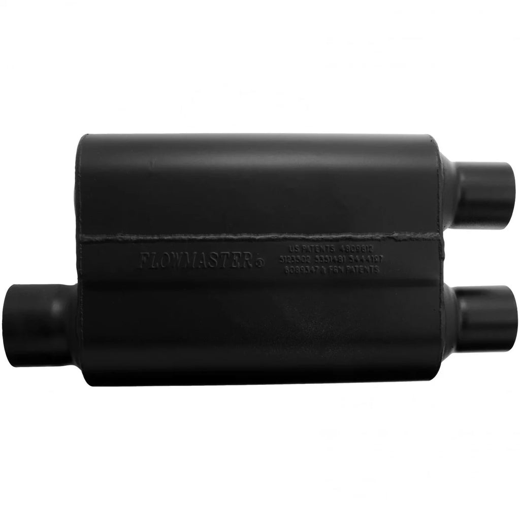 Flowmaster Super 44 - 3.00 Offset In / 2.50 Dual Out - Aggressive Sound - Side View