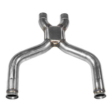 Load image into Gallery viewer, Flowmaster X-Pipe 3.0 in. stainless steel tubing. fits 2011-2014 Ford Mustang GT - Side View