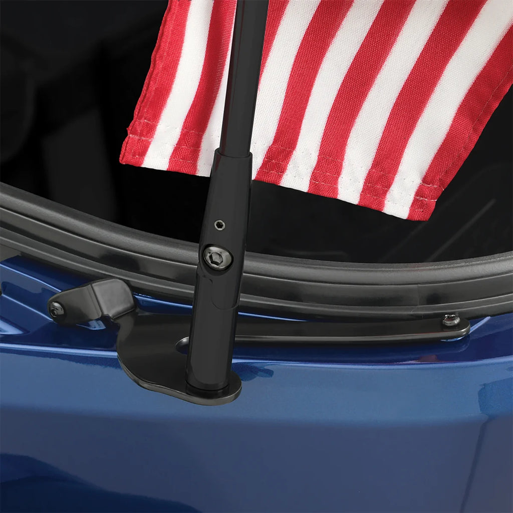 Folding Flag Pole - Left - Black - Can-Am RT/F3 Show Chrome - Back View