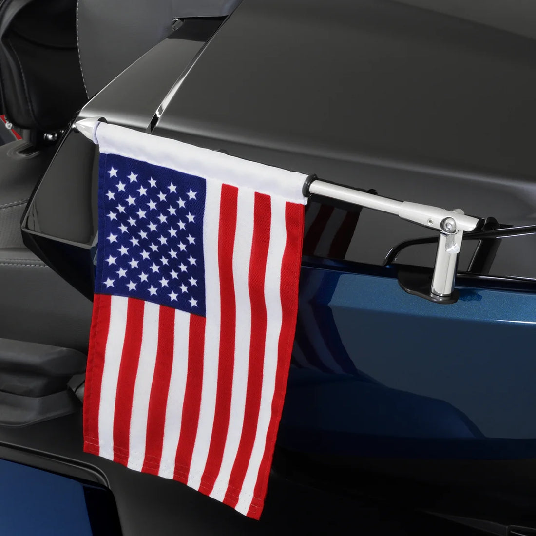 Folding Flag Pole - Left - Chrome - Can-Am RT Show Chrome - Side View