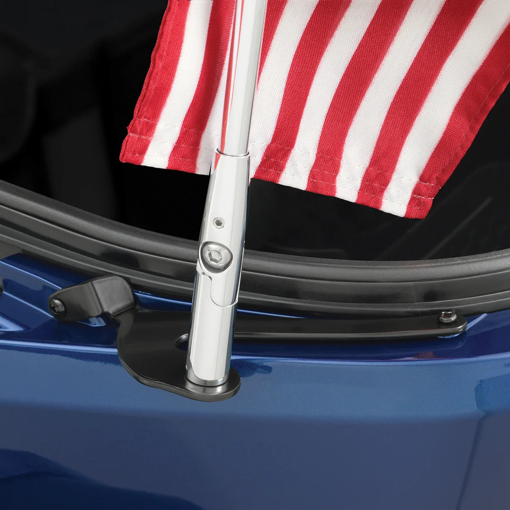 Folding Flag Pole - Left - Chrome - Can-Am RT Show Chrome - Back View