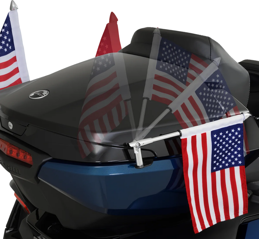 Folding Flag Pole - Right - Chrome - Can-Am RT Show Chrome - Back View