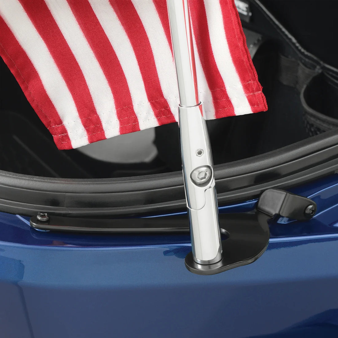 Folding Flag Pole - Right - Chrome - Can-Am RT Show Chrome - Installation View