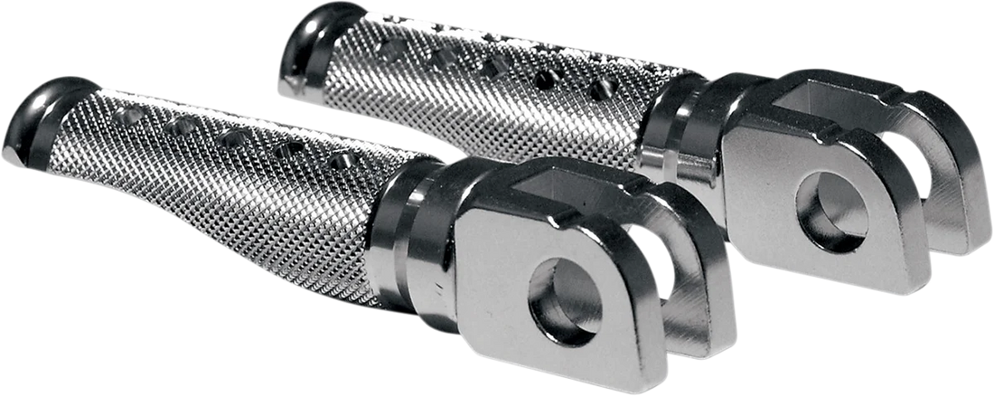 Footpegs - Slash-Cut - Silver - Side View