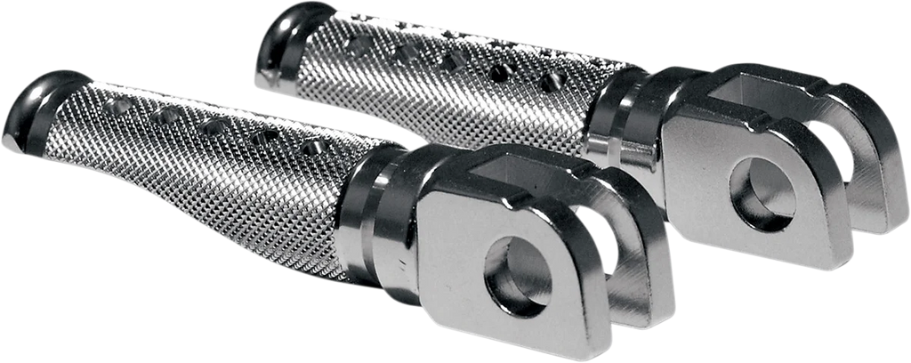 Footpegs - Slash-Cut - Silver - Side View