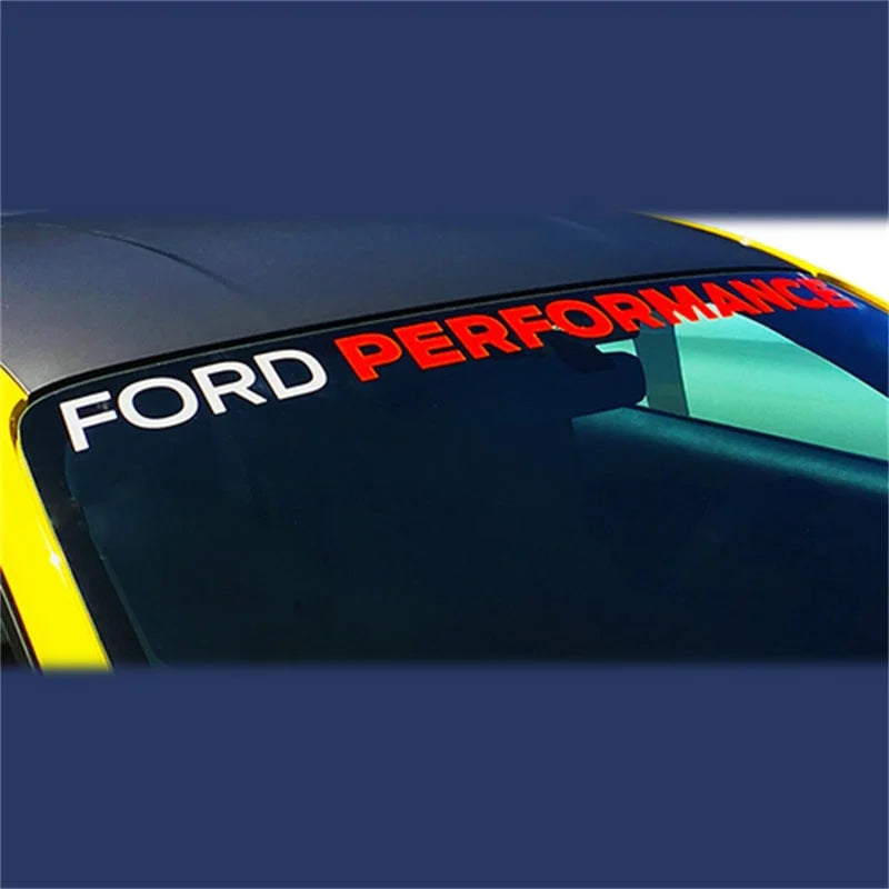 Ford Performance 2015-2017 Mustang Windshield Banner Ford Performance - White / Red - Side View