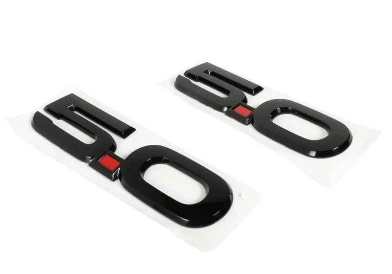 Ford Racing 15-17 Ford Mustang 5.0L Fender Emblem Black - Back View
