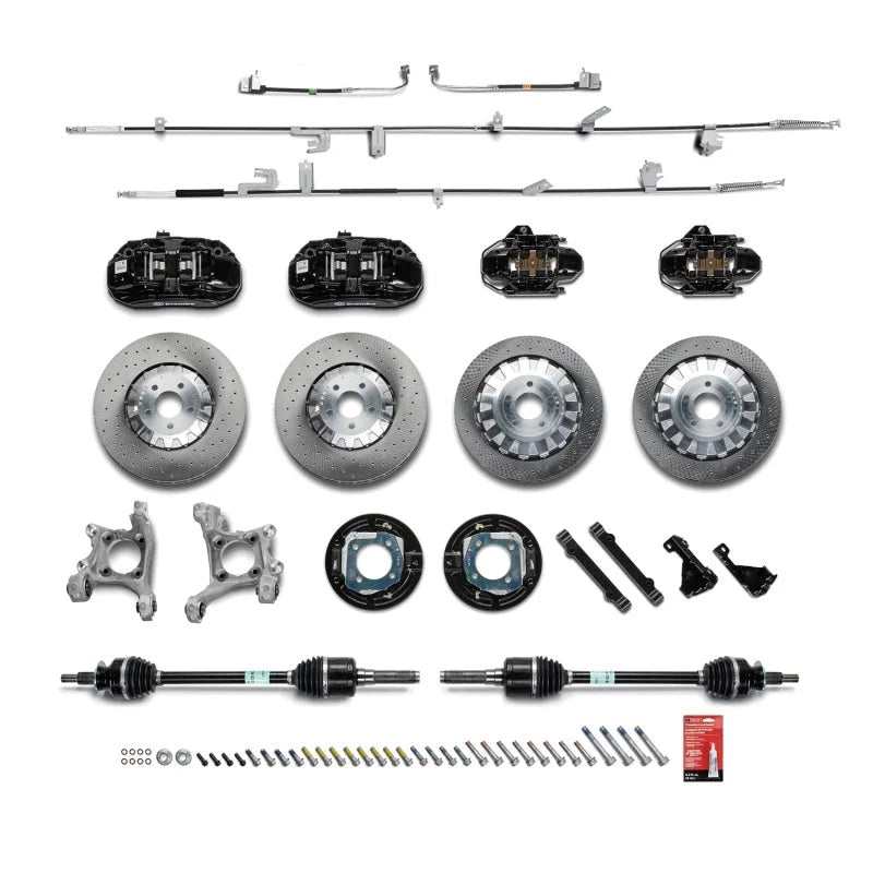 Ford Racing 15-21 Mustang GT/ 2.3L EcoBoost GT350R Brake Upgrade Kit - Black - Side View
