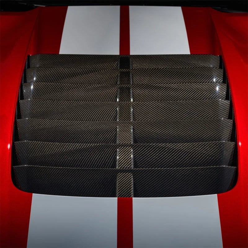 Ford Racing 20-22 Mustang GT500 Carbon Fiber Hood Vent Kit - Back View