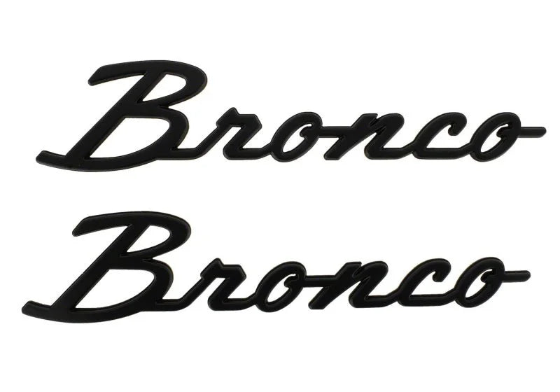 Ford Racing 2021+ Bronco Classic Script Fender Badges - Matte Black (Pair) - Main Product View