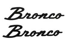 Load image into Gallery viewer, Ford Racing 2021+ Bronco Classic Script Fender Badges - Matte Black (Pair) - Main Product View