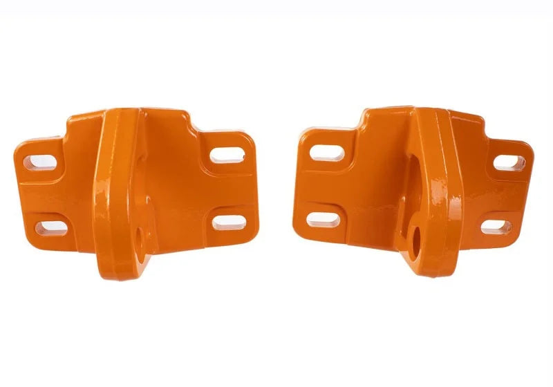 Ford Racing 2021+ Bronco Front Bumper Tow Hooks - Orange (Pair) - Installation View