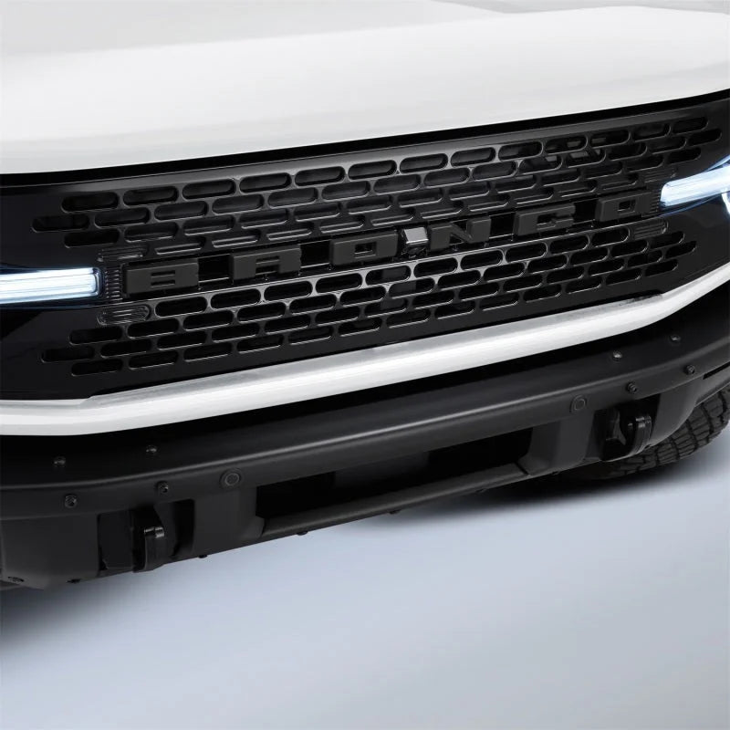 Ford Racing 2021+ Bronco Grille Lettering Overlay Kit - Black - Back View