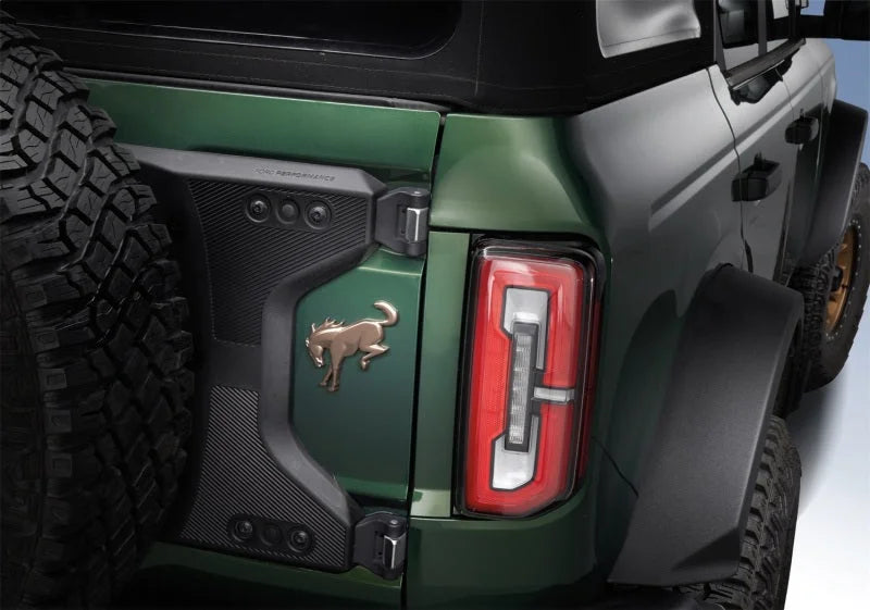 Ford Racing 2021+ Bronco Rear Emblem Overlay - Bronze - Back View
