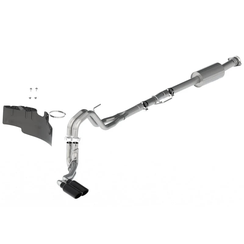 Ford Racing 21-22 F-150 2.7L/3.5L/5.0L Side Exit Extreme Exhaust - Black Tips - Side View