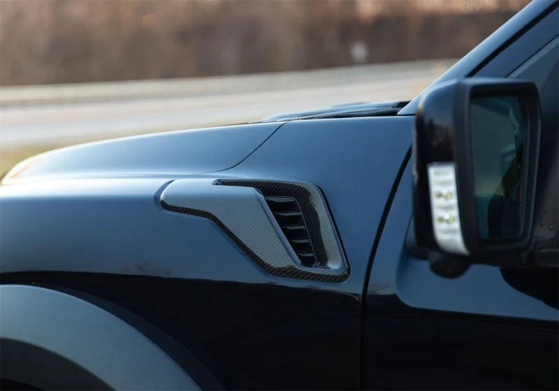 Ford Racing 21-24 F-150 Raptor Carbon Fiber Fender Vent Set - Gloss - Back View