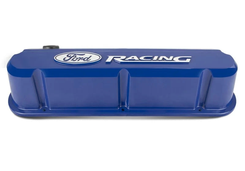 Ford Racing 289-351 Slant Edge Blue Valve Cover - Side View