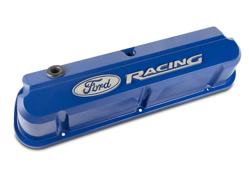 Ford Racing 289-351 Slant Edge Blue Valve Cover - Back View