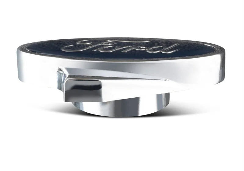 Ford Racing Air Cleaner Nut w/ Ford Logo - Chrome - Side View