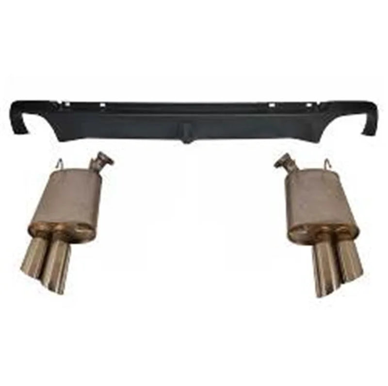 Ford Racing Axle Back QUAD TIP Mufflers with Rear Lower VALENCE fits 2013 Ford Mustang Boss 302 / 2013-2014 Ford Mustang GT