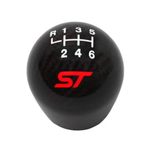 Load image into Gallery viewer, Ford Racing Black Carbon Fiber 6 Speed Shift Knob fits 2013-2017 Ford Focus S / 2017 Ford Focus SEL ST - Main Product View