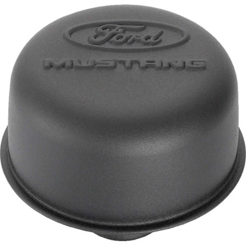 Ford Racing Black Crinkle Finish Breather Cap w/ Ford Mustang Logo - Main Product View