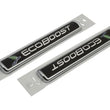 Load image into Gallery viewer, Ford Racing Black/Silver EcoBoost Emblem 3-1/2in x 9/16in - Set of 2 - Side View