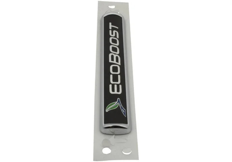 Ford Racing Black/Silver EcoBoost Emblem 3-1/2in x 9/16in - Set of 2 - Installation View