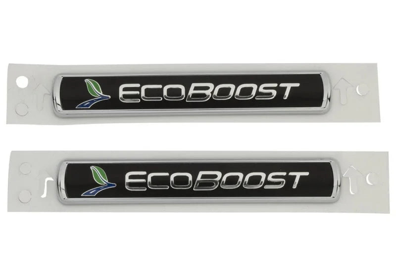 Ford Racing Black/Silver EcoBoost Emblem 3-1/2in x 9/16in - Set of 2 - Additional View 5