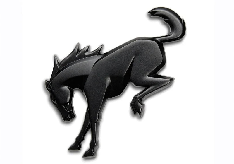 Ford Racing Bronco Rear Emblem - Matte Black - Back View