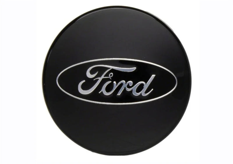 Ford Racing Car Black and Chrome Wheel Cap - Main Product View
