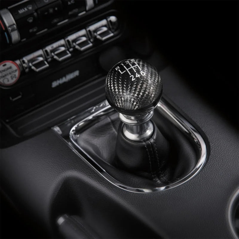 Ford Racing Carbon Fiber Shift Knob 6 Speed fits 2015-2025 Ford Mustang - Back View