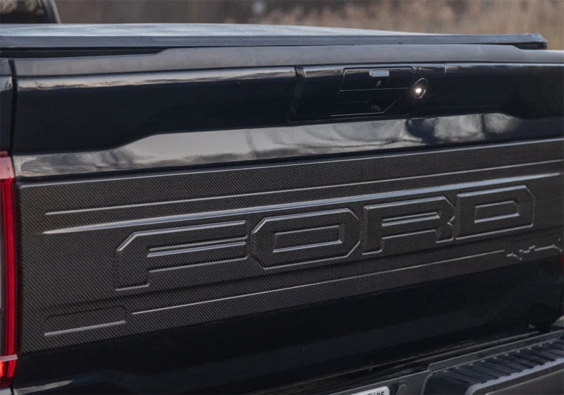 Ford Racing Carbon Fiber Tailgate Panel - Gloss fits Ford F150 / 2021-2025 Ford F-150 RAPTOR - Installation View