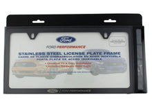 Load image into Gallery viewer, Ford Racing Ford Performance Slim License Plate Frame - Black Stainless Steel - Back View