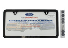 Load image into Gallery viewer, Ford Racing Ford Performance Slim License Plate Frame - Black Stainless Steel - Installation View
