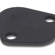Load image into Gallery viewer, Ford Racing Fuel Pump Block Off Plate - Black Crinkle Finish w/ Ford Oval - Installation View