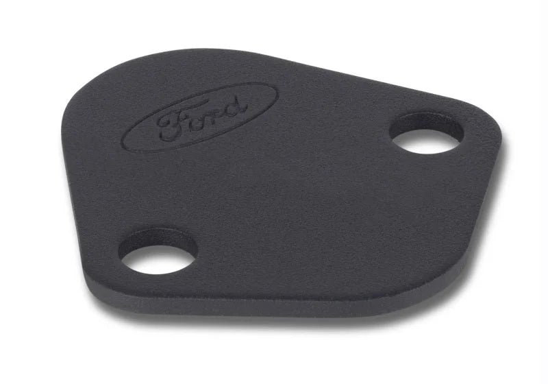 Ford Racing Fuel Pump Block Off Plate - Black Crinkle Finish w/ Ford Oval - Installation View
