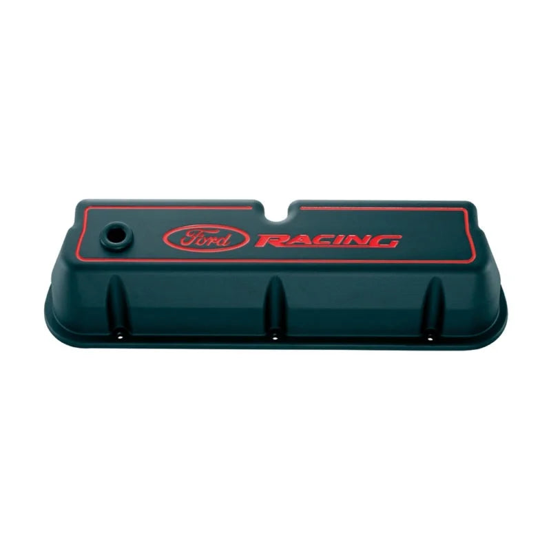 Ford Racing Logo Die-Cast Black Valve Covers - Main Product View