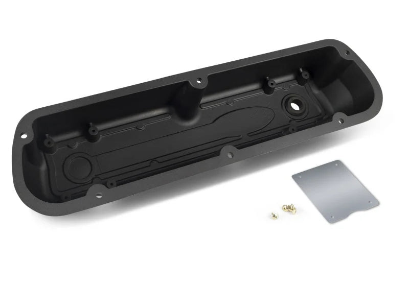 Ford Racing Logo Die-Cast Black Valve Covers - Side View
