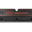 Load image into Gallery viewer, Ford Racing Logo Die-Cast Black Valve Covers - Back View